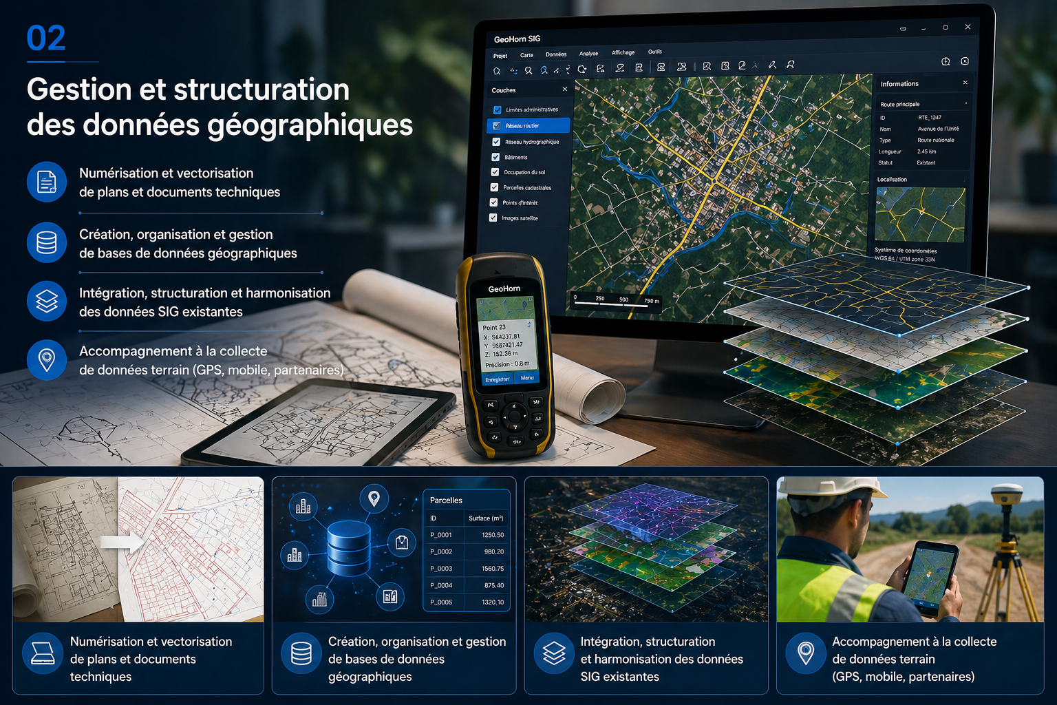 Collecte GPS dans un paysage naturel